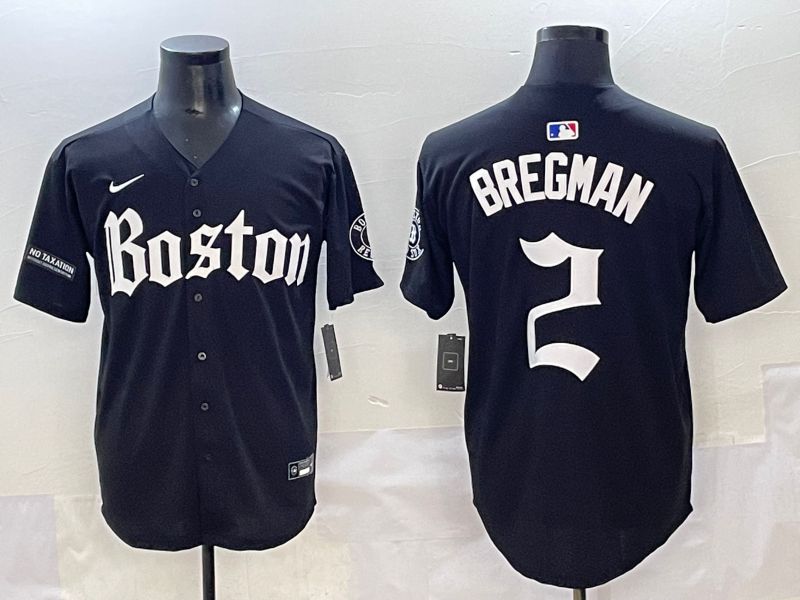 Men 2025 Boston Red Sox 2 Bregman Black Five generations Joint Name Nike MLB Jersey style 18
